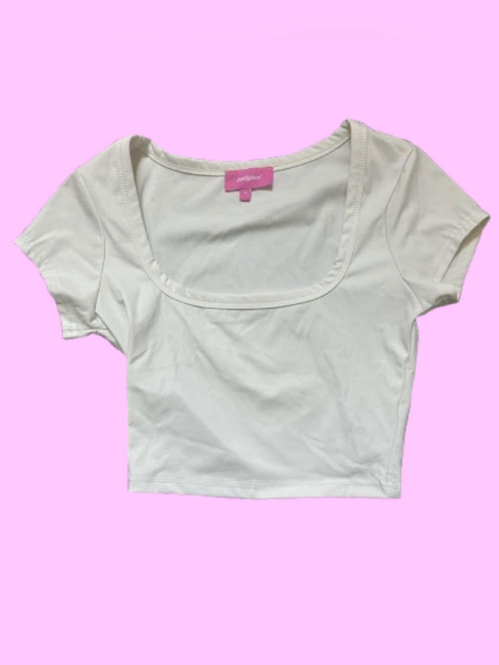 White Scoop Neck Crop Top by Edikted